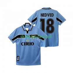 Herre SS Lazio drakt NEDVED 18 1998 Retro Hjemme 1999 Korte Ermer