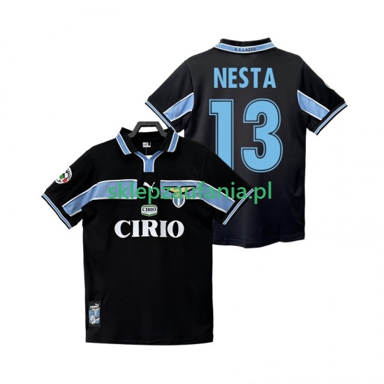 Herre SS Lazio drakt NESTA 13 1998 Retro Borte 1999 Korte Ermer