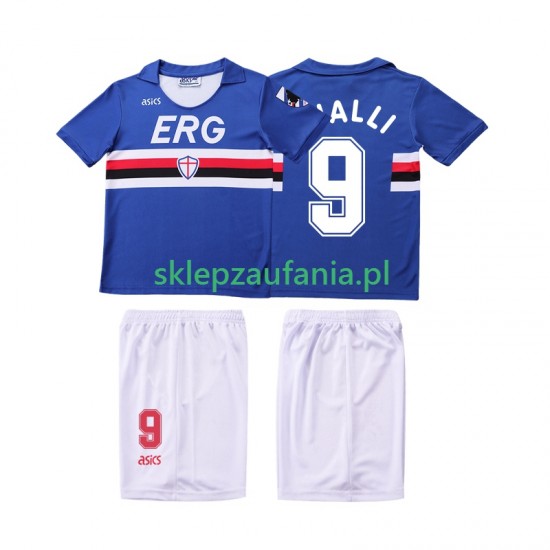 3-13 år Barn Sampdoria drakt VIALLI 9 1991 Retro Hjemme 1990 Korte Ermer