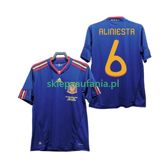 Herre Spania drakt Andres Iniesta 6 Retro Borte 2010 Korte Ermer