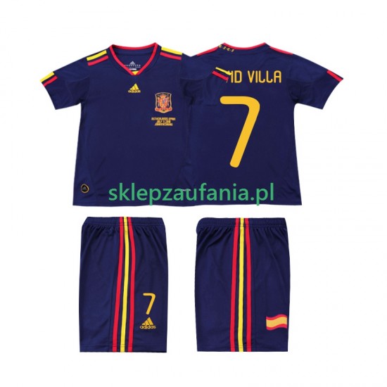 3-13 år Barn Spania drakt DAVID VILLA 7 Retro Borte 2010 Korte Ermer