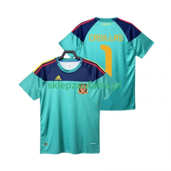 Herre Keeper Spania drakt Casillas 1 Retro Hjemme 2010 Korte Ermer