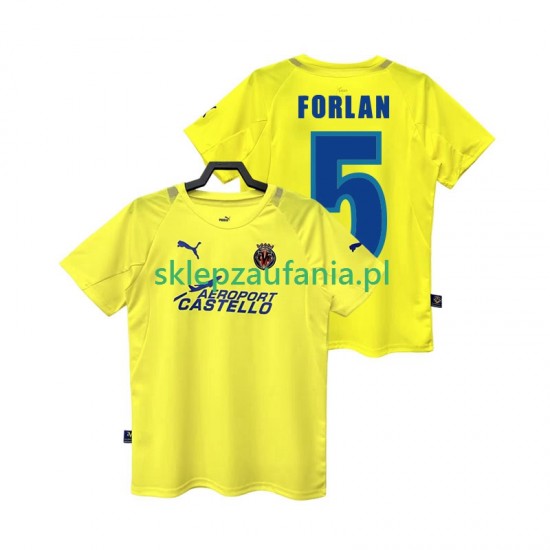 Herre Villarreal CF drakt FORLAN 5 2005 Retro Hjemme 2006 Korte Ermer