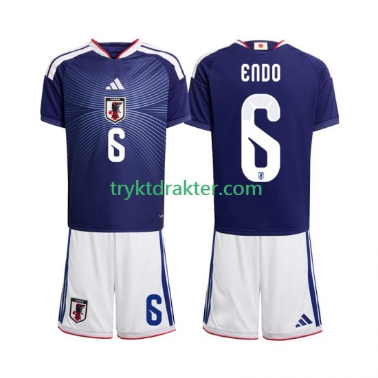 3-13 år Barn Japan drakt Wataru Endo 6 Hjemme VM 2026 Korte Ermer