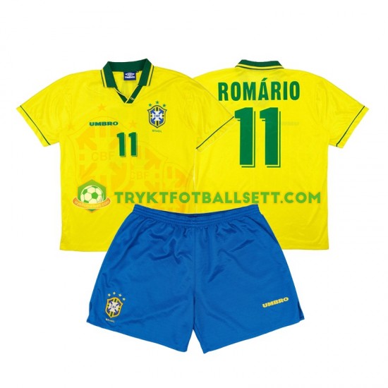 3-13 år Barn Brasil drakt Romario 11 Retro Hjemme 1994 Korte Ermer