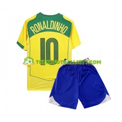 3-13 år Barn Brasil drakt Ronaldiho 10 Retro Hjemme 2004 Korte Ermer 3-13 år Barn Brasil drakt Ronaldiho 10 Retro Hjemme 2004 Korte Ermer