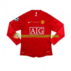 Herre Manchester Utd drakt Cristiano Ronaldo 7 Champion League 2007 Retro Hjemme Langermet