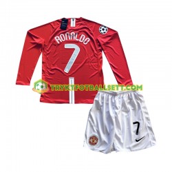 3-13 år Barn Manchester Utd drakt Cristiano Ronaldo 7 Champion League 2007 Retro Hjemme Langermet