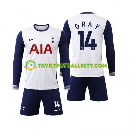 3-13 år Barn drakt Tottenham Spurs Gray 14 Hjemme 2024-2025 Langermet