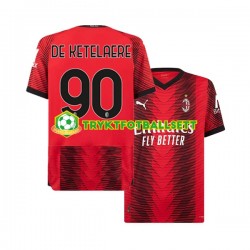 Herre AC Milan drakt Charles De Ketelaere 90 Hjemme 2023-2024 Korte Ermer Herre AC Milan drakt Charles De Ketelaere 90 Hjemme 2023-2024 Korte Ermer