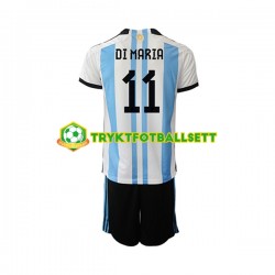 3-13 år Barn Argentina drakt Di Maria 11 Hjemme VM 2022 Korte Ermer 3-13 år Barn Argentina drakt Di Maria 11 Hjemme VM 2022 Korte Ermer