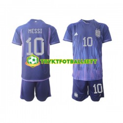 3-13 år Barn Argentina drakt Lionel Messi 10 Borte VM 2022 Korte Ermer 3-13 år Barn Argentina drakt Lionel Messi 10 Borte VM 2022 Korte Ermer