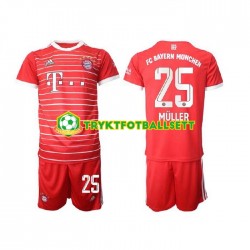 3-13 år Barn FC Bayern München drakt Muller 25 Hjemme 2022-23 Korte Ermer