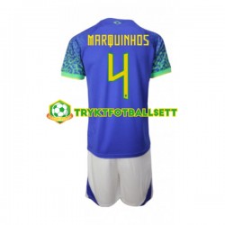 3-13 år Barn Brasil drakt Marquinhos 4 Borte VM 2022 Korte Ermer 3-13 år Barn Brasil drakt Marquinhos 4 Borte VM 2022 Korte Ermer