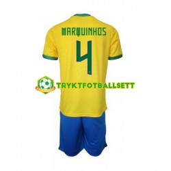 3-13 år Barn Brasil drakt Marquinhos 4 Hjemme VM 2022 Korte Ermer 3-13 år Barn Brasil drakt Marquinhos 4 Hjemme VM 2022 Korte Ermer