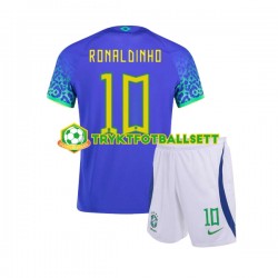 3-13 år Barn Brasil drakt Ronaldinho 10 Borte VM 2022 Korte Ermer 3-13 år Barn Brasil drakt Ronaldinho 10 Borte VM 2022 Korte Ermer