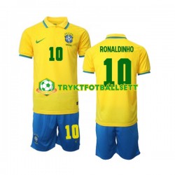 3-13 år Barn Brasil drakt Ronaldinho 10 Hjemme VM 2022 Korte Ermer 3-13 år Barn Brasil drakt Ronaldinho 10 Hjemme VM 2022 Korte Ermer