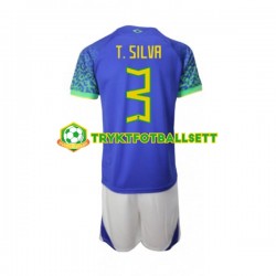 3-13 år Barn Brasil drakt Thiago Silva 3 Borte VM 2022 Korte Ermer 3-13 år Barn Brasil drakt Thiago Silva 3 Borte VM 2022 Korte Ermer