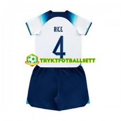 3-13 år Barn England drakt Rice 4 Hjemme VM 2022 Korte Ermer 3-13 år Barn England drakt Rice 4 Hjemme VM 2022 Korte Ermer