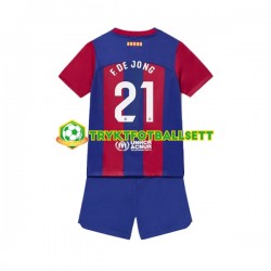 3-13 år Barn FC Barcelona drakt Frenkie de Jong 21 Hjemme 2023-2024 Korte Ermer