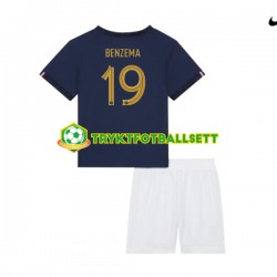 3-13 år Barn Frankrike drakt Benzema 19 Hjemme VM 2022 Korte Ermer 3-13 år Barn Frankrike drakt Benzema 19 Hjemme VM 2022 Korte Ermer