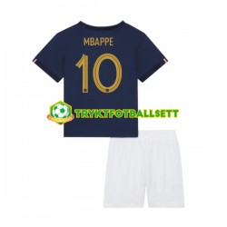3-13 år Barn Frankrike drakt Mbappé 10 Hjemme VM 2022 Korte Ermer 3-13 år Barn Frankrike drakt Mbappé 10 Hjemme VM 2022 Korte Ermer