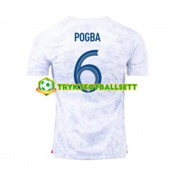 Herre Frankrike drakt Pogba 6 Borte VM 2022 Korte Ermer
