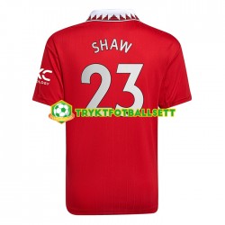 Herre Manchester Utd drakt Luke Shaw 23 Hjemme 2022-23 Korte Ermer Herre Manchester Utd drakt Luke Shaw 23 Hjemme 2022-23 Korte Ermer