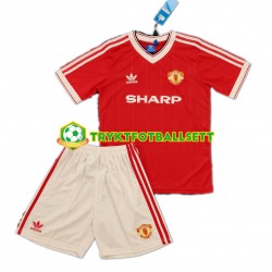 3-13 år Barn Manchester Utd drakt 1984 Retro Hjemme Korte Ermer