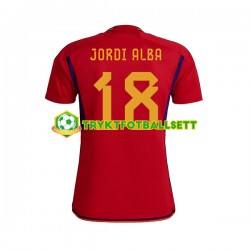Herre Spania drakt JORDI ALBA 18 Hjemme VM 2022 Korte Ermer Herre Spania drakt JORDI ALBA 18 Hjemme VM 2022 Korte Ermer