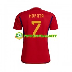 Herre Spania drakt MORATA 7 Hjemme VM 2022 Korte Ermer Herre Spania drakt MORATA 7 Hjemme VM 2022 Korte Ermer