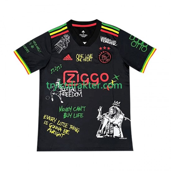 Herre AFC Ajax drakt Bob Marley Special Hjemme 2025-2026 Svart Korte Ermer