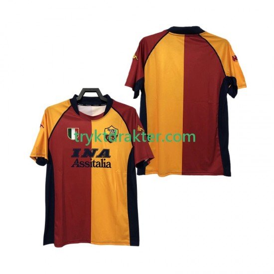 Herre AS Roma drakt 2000-2001 Retro Hjemme Korte Ermer