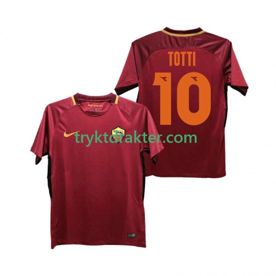 Herre AS Roma drakt Totti 10 2017-2018 Retro Hjemme Korte Ermer