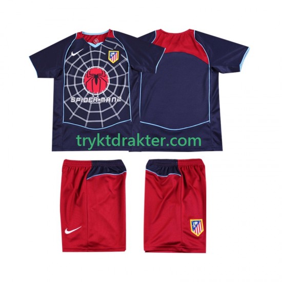 3-13 år Barn Atlético Madrid drakt 2005 Retro Borte 2004 Korte Ermer