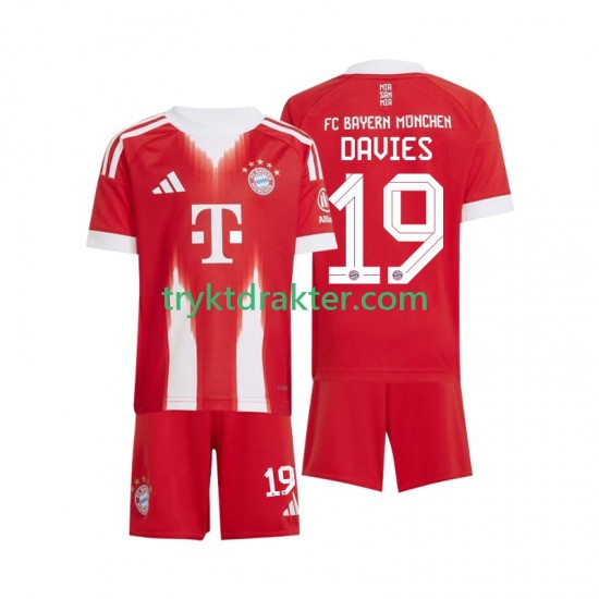 3-13 år Barn FC Bayern München drakt Alphonso Davies 19 Hjemme 2025-2026 Korte Ermer