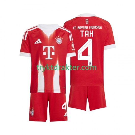 3-13 år Barn FC Bayern München drakt Jonathan Tah 4 Hjemme 2025-2026 Korte Ermer