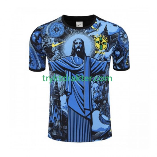 Herre Brasil drakt Jesus Hjemme 2024-2025 Blå Korte Ermer