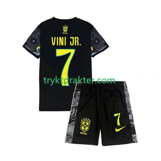 3-13 år Barn Brasil Vinicius Junior 7 Cheist the Redeemer Football Shirts Hjemme 2024 Korte Ermer