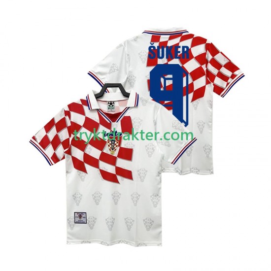Herre Kroatia drakt BSUKER 9 1998 Retro Hjemme Korte Ermer