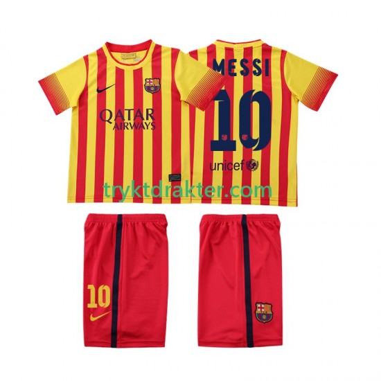 3-13 år Barn FC Barcelona drakt Lionel Messi 10 2013 2014 Retro Borte Korte Ermer