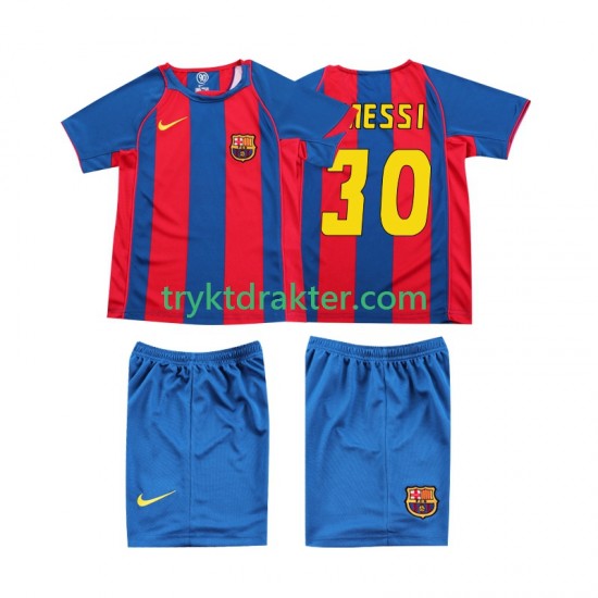 3-13 år Barn FC Barcelona drakt Lionel Messi 10 Retro Hjemme 2004 Korte Ermer