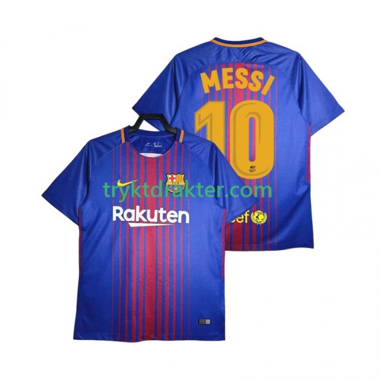 Herre FC Barcelona drakt Lionel Messi 10 2017-2018 Retro Hjemme Korte Ermer