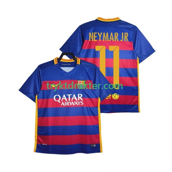 Herre FC Barcelona drakt Neymar JR 11 2015-2016 Retro Hjemme Korte Ermer