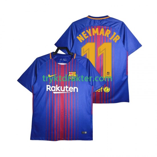 Herre FC Barcelona drakt Neymar JR 11 2017-2018 Retro Hjemme Korte Ermer