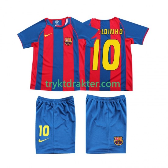 3-13 år Barn FC Barcelona drakt RONALDINHO 10 Retro Hjemme 2004 Korte Ermer