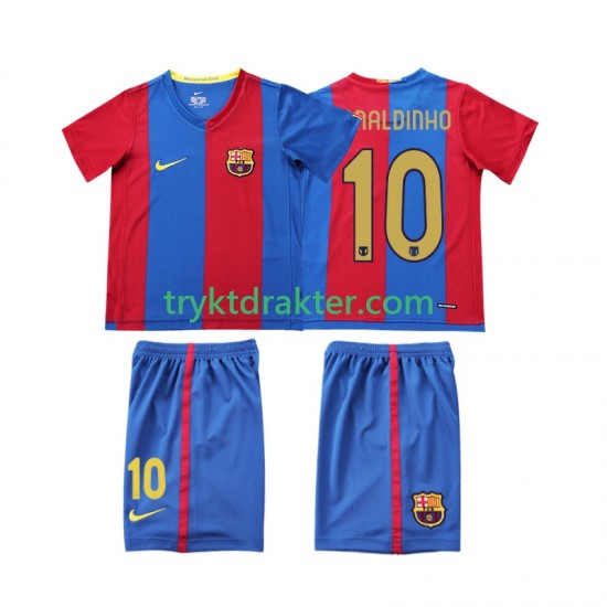 3-13 år Barn FC Barcelona drakt RONALDINHO 10 2007 Retro Hjemme 2006 Korte Ermer