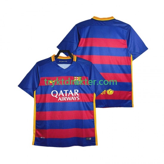 Herre FC Barcelona drakt 2015-2016 Retro Hjemme Korte Ermer