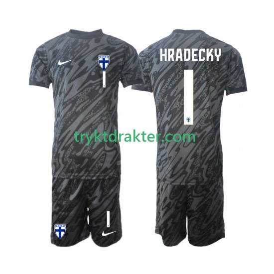 3-13 år Barn Keeper Finland drakt HRADECKY 1 Hjemme 2024 Korte Ermer