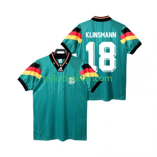 Herre Tyskland drakt KLINSMANN 18 1992 Retro Borte Korte Ermer